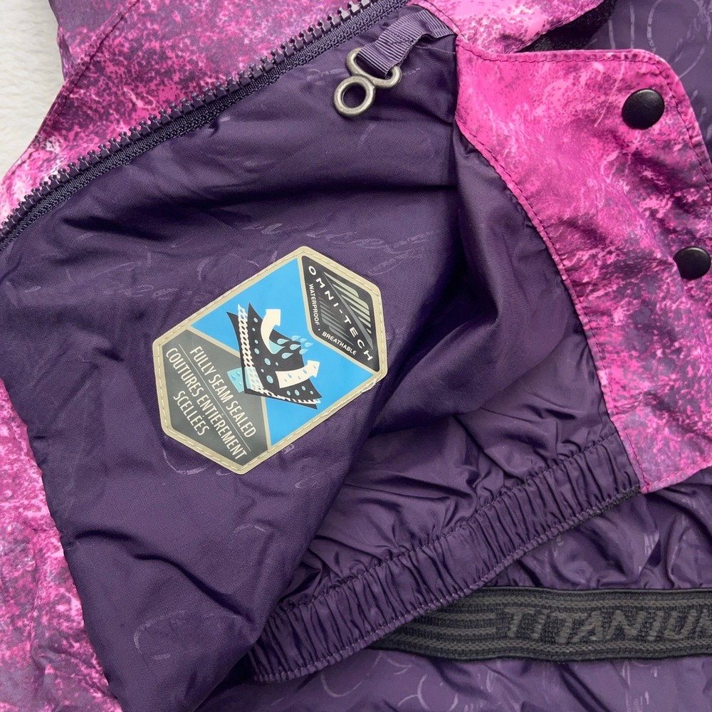 Columbia Titanium Omni-Tech Women's‎ Ski Jacket Purple Print Medium Snowboard - Picture 7 of 12